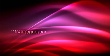 Neon parlayan dalga, sihirli enerji ve ışık arka plan