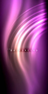 Neon parlayan dalga, sihirli enerji ve ışık arka plan