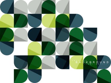 Mozaik arka plan üzerinde beyaz kare geometrik şekiller Döşe