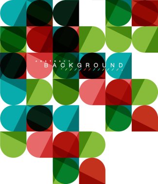 Mozaik arka plan üzerinde beyaz kare geometrik şekiller Döşe