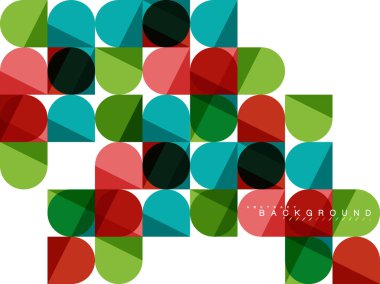 Mozaik arka plan üzerinde beyaz kare geometrik şekiller Döşe