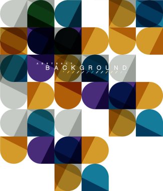 Mozaik arka plan üzerinde beyaz kare geometrik şekiller Döşe