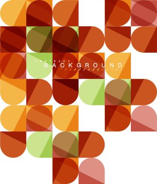 Mozaik arka plan üzerinde beyaz kare geometrik şekiller Döşe