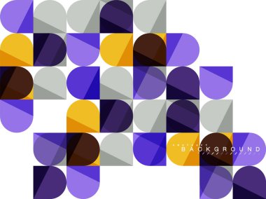 Mozaik arka plan üzerinde beyaz kare geometrik şekiller Döşe