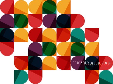 Mozaik arka plan üzerinde beyaz kare geometrik şekiller Döşe