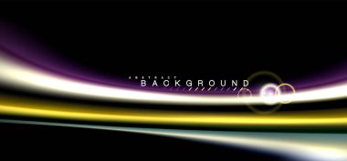 Siyah, sıvı üzerinde renk parlak ışık efektleri çok renkli dalgalı şekil stil