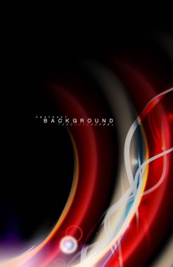 Siyah, sıvı üzerinde renk parlak ışık efektleri çok renkli dalgalı şekil stil