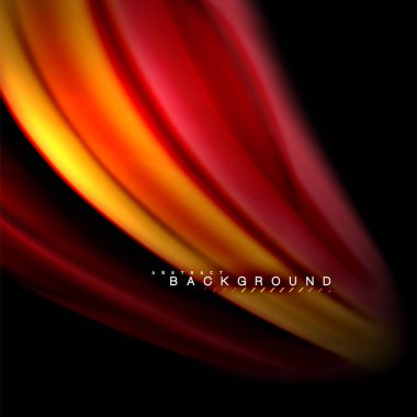 Sıvı karıştırma renkler dalga arka plan tasarlamak vektör. Renkli örgü dalgalar