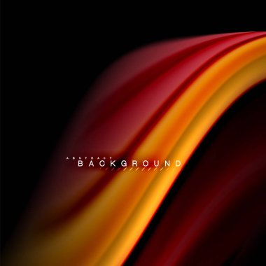 Sıvı karıştırma renkler dalga arka plan tasarlamak vektör. Renkli örgü dalgalar