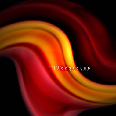 Sıvı karıştırma renkler dalga arka plan tasarlamak vektör. Renkli örgü dalgalar