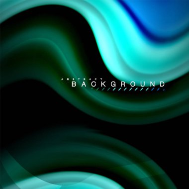 Sıvı karıştırma renkler dalga arka plan tasarlamak vektör. Renkli örgü dalgalar