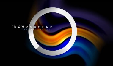 Gökkuşağı sıvı geometrik şekil dalga ve metalik renkler