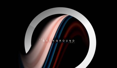 Gökkuşağı sıvı geometrik şekil dalga ve metalik renkler. Sunum, app duvar kağıdı, başlık sayfası veya poster için sanatsal illüstrasyon