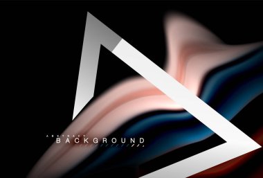 Gökkuşağı sıvı geometrik şekil dalga ve metalik renkler