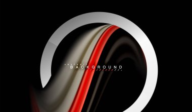 Gökkuşağı sıvı geometrik şekil dalga ve metalik renkler