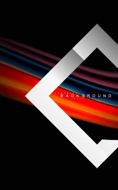 Gökkuşağı sıvı geometrik şekil dalga ve metalik renkler