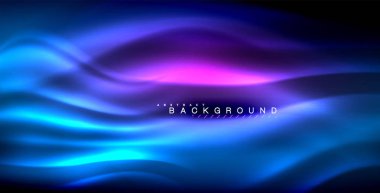 Neon parlayan dalga, sihirli enerji ve ışık arka plan