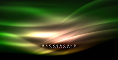 Neon parlayan dalga, sihirli enerji ve ışık arka plan