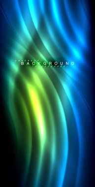 Neon parlayan dalga, sihirli enerji ve ışık arka plan