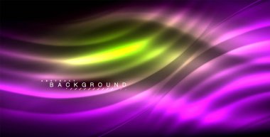 Neon parlayan dalga, sihirli enerji ve ışık arka plan