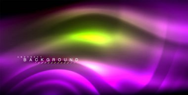 Neon parlayan dalga, sihirli enerji ve ışık arka plan