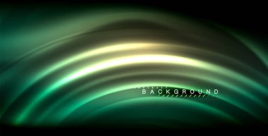 Neon parlayan dalga, sihirli enerji ve ışık arka plan