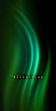 Neon parlayan dalga, sihirli enerji ve ışık arka plan