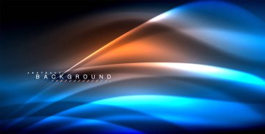 Neon parlayan dalga, sihirli enerji ve ışık arka plan