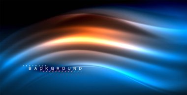 Neon parlayan dalga, sihirli enerji ve ışık arka plan