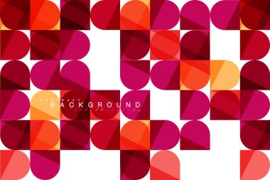 Mozaik arka plan üzerinde beyaz kare geometrik şekiller Döşe