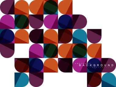 Mozaik arka plan üzerinde beyaz kare geometrik şekiller Döşe