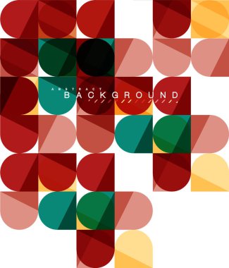 Mozaik arka plan üzerinde beyaz kare geometrik şekiller Döşe