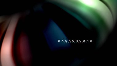 Siyah arkaplanda soyut dalga çizgileri sıvı gökkuşağı stili renk çizgileri