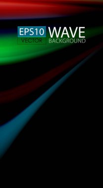 Dalga satırları sıvı gökkuşağı tarzı renk çizgili siyah arka plan üzerine soyut. Sunum, app duvar kağıdı, başlık sayfası veya poster için sanatsal illüstrasyon