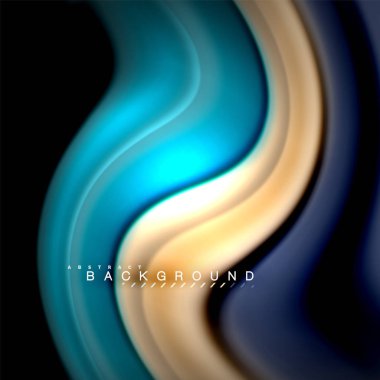 Sıvı karıştırma renkler dalga arka plan tasarlamak vektör. Renkli örgü dalgalar