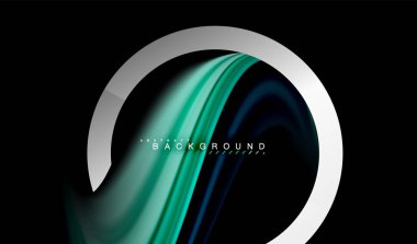 Gökkuşağı sıvı geometrik şekil dalga ve metalik renkler