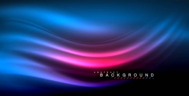 Neon parlayan dalga, sihirli enerji ve ışık arka plan