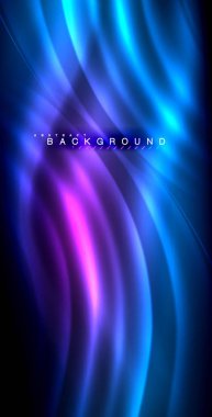 Neon parlayan dalga, sihirli enerji ve ışık arka plan