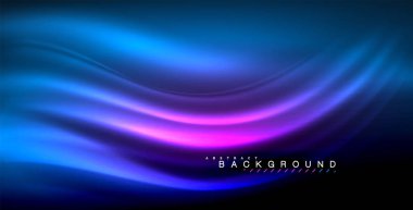 Neon parlayan dalga, sihirli enerji ve ışık arka plan