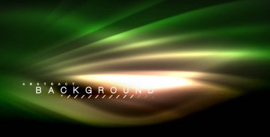 Neon parlayan dalga, sihirli enerji ve ışık arka plan