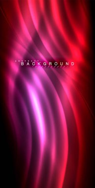 Neon parlayan dalga, sihirli enerji ve ışık arka plan