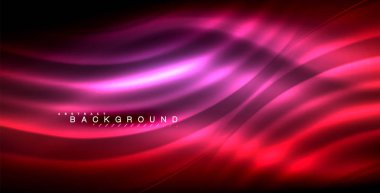 Neon parlayan dalga, sihirli enerji ve ışık arka plan