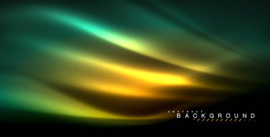 Neon parlayan dalga, sihirli enerji ve ışık arka plan