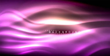 Neon parlayan dalga, sihirli enerji ve ışık arka plan