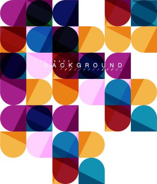 Mozaik arka plan üzerinde beyaz kare geometrik şekiller Döşe