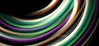 Siyah arka plan üzerinde renkli dalga satırları