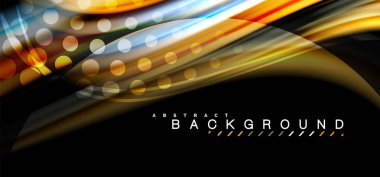 Siyah arka plan üzerinde renkli dalga satırları