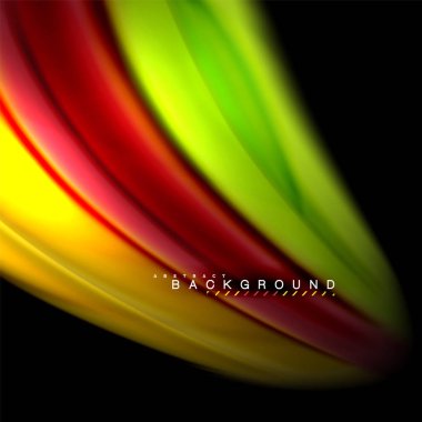 Sıvı karıştırma renkler dalga arka plan tasarlamak vektör. Renkli örgü dalgalar