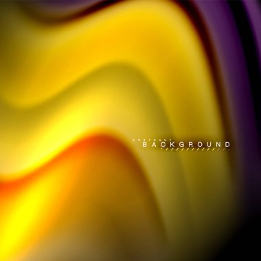 Sıvı karıştırma renkler dalga arka plan tasarlamak vektör. Renkli örgü dalgalar