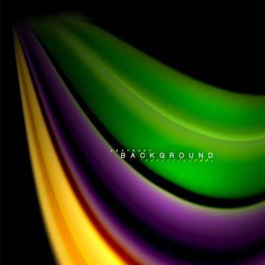 Sıvı karıştırma renkler dalga arka plan tasarlamak vektör. Renkli örgü dalgalar